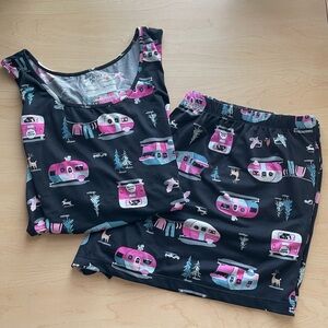 Camper pajama shorts and tank set